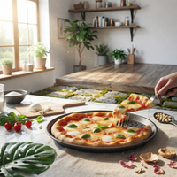 Perforated Pizza Pan Shallow Rim Cooking Tool Crispy Crust