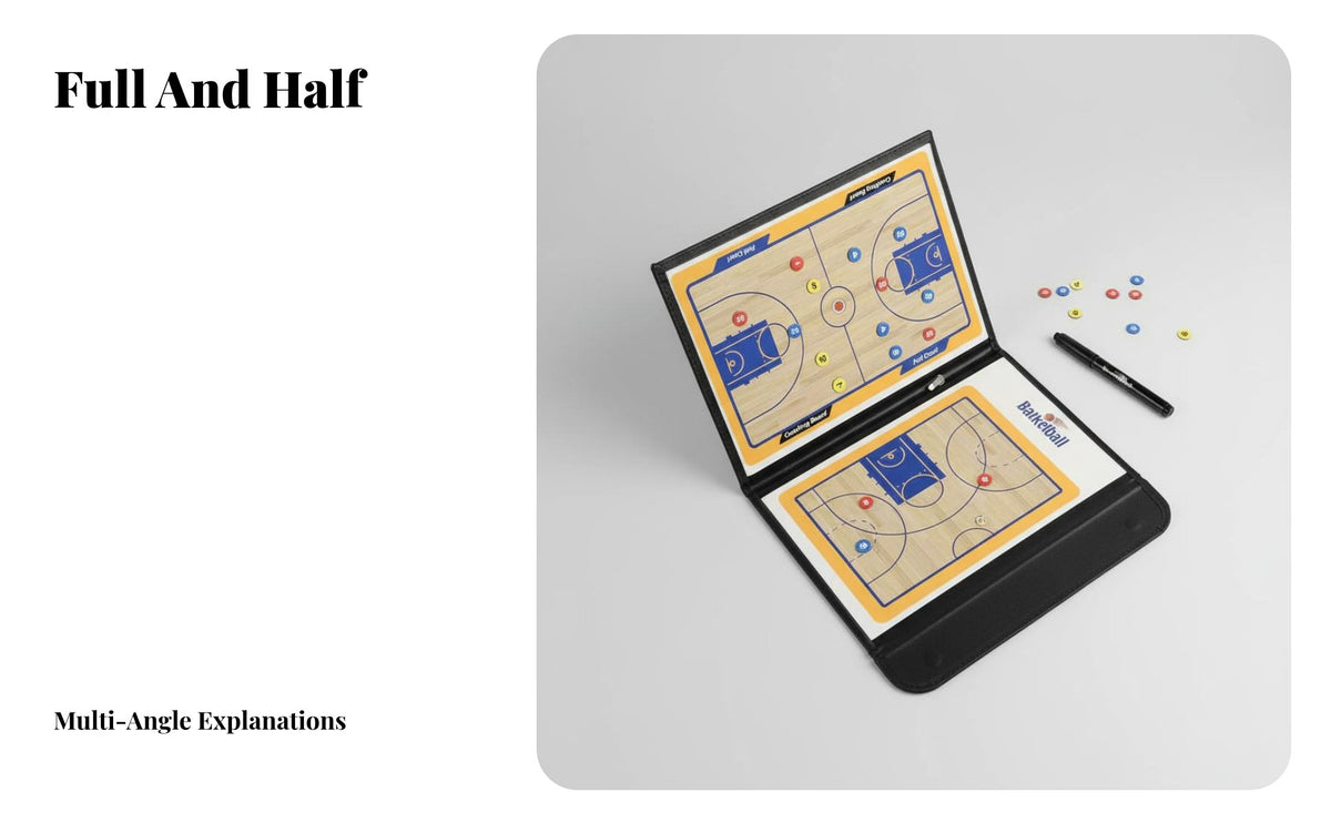 Basketball Strategy Board Portable Basketball Strategy Board Double-Sided for Coaches, PE Teachers, Practice, Game Day, Courtside