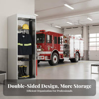 Firefighter Gear Rack Stainless Steel Rotating Turnout Gear Stand Quick Change Design Fire Station Equipment Locker for Emergency Responders