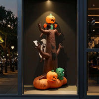 Halloween Inflatable Tree Weather-Resistant Inflatable Tree with Specters Built-in LED Lights Inflate Yard Decoration for Homeowners, Families
