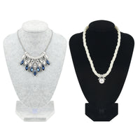 Velvet/PU Leather Mannequin Necklace Display Stand Jewelry Bust Holder for Showcases and Stores