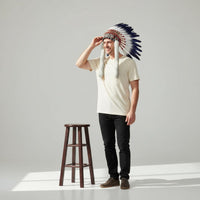 Feather Headdress Feathers Traditional Featherwork Tribal Design Bonnet Handmade Tribal Chief Headpiece for Entertainers, Cosplayers, Festivals