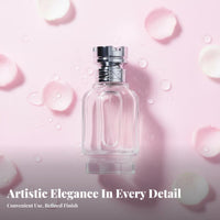 Empty Glass Spray Bottle Zinc Alloy Cap Refillable Glass Perfume Bottle for Travel, Dressing Table