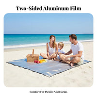 Thermal Insulation Moisture-Proof Tent Pad Foldable Aluminum Foil Camping Mat Multi-Purpose for Campers, Picnickers, Dormitory, Hiking, Home