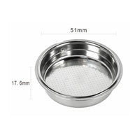 Food Grade Material 51mm Espresso Filter Basket Easy to Clean Stainless Steel Coffee Powder Bowl for Cafe