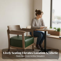 Retro Design Upholstered Armchair Minimalist Design Upholstered Wooden Armchair Comfortable Upholstery Cafe Seating Sturdy Construction for Restaurant Managers, Interior Designers, Coffee Shop, Reception Area, Living Room, Home Office