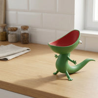 Creature Soap Holder Three-dimensionalPrinted Creature Figurine Quirky Gecko Soap Holder for Washroom, Vanity, Desktop
