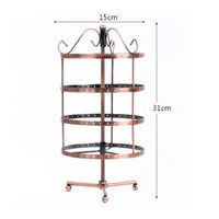 Space Saving Rotating Earring Stand Large Capacity Rotating Earring Holder Decorative Metal Jewelry Stand Stable Base for Women
