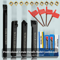 4 Pieces Colored Handle Carbide Insert Holder Set Screw-Clamp Lathe Holder High Strength