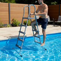 Pool Entry Ladder Above-Ground Pool Ladder with Handrails Non-Slip for Families, Backyard Pools