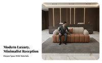 Straight-Line Guest Settee Light Luxury aesthetic Reception Sofa Modern Design Commercial Furnishing for Interior Designers, Office Managers, Waiting Room