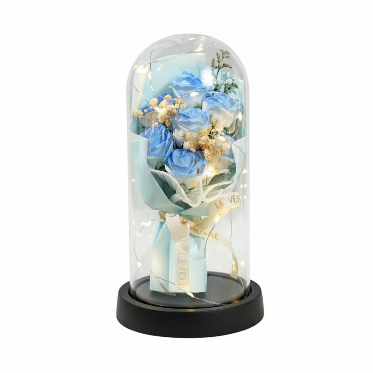 Romantic Gift Preserved Blossom Glass Dome Long-Lasting Lighted Blossom Arrangement Cloche Enchanted Flower Lamp for Wife, Girlfriend, Women, Valentine's Day, Anniversary, Bedroom Decor
