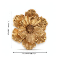 Flower Wall Decor 3D Resin Flower Plaque Floral Wall Accent Dimensional Sculpted for Living Room, Entryway