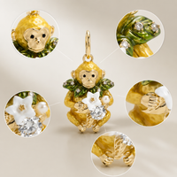 Luxury Gold-Plated Animal Pendant for Necklaces and Jewelry Making