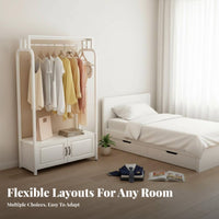 Floor-Standing Bedside Clothes Valet complimentarystanding Clothing Stand Space-Saving Garment Rack Easy reach for Children, Adults, Students, beside Bed, Dorm Room, Entryway, Closet