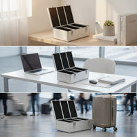 Aluminum CD Storage Box with Dividers Sturdy CD Organizer Box Portable Heavy-Duty for Collectors