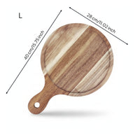 Integrated Handle Handled Serving Board Hanging Hole Wooden Serving Board Natural Wood Grain Dining Accessory Shallow Profile