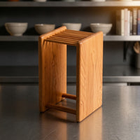 Countertop Knife Rack Elegant Cherry Wood Knife Block Freestanding for Home Cooks