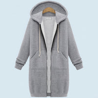 Hoodie Fleece Jacket Women with Lined Interior for Extra Warmth, Oversized Zip Up with Extended Length Coverage, Comfortable Loungewear