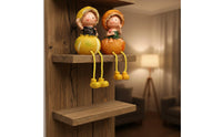 Creative Design Dangling Leg Doll Display Decoration Sitting Doll Figurine Hand Painted Home Decor Lifelike for Tv Cabinet