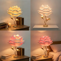 Floral Flower Lamp Decorative Rose Lamp Corded Glossy for Reading Corner