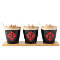 创意小福字缸小酱缸福缸小陶瓷调味调料缸陶瓷酒店辣椒复古调味罐