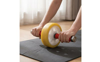 Core Roller Wheel Metal Handles Ab Exercise Wheel Silver End Cap for Indoor