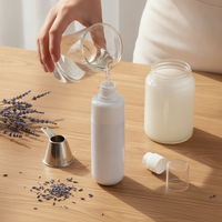 White Flat Shoulder Fine Mist Spray Bottle and Round Bottom Cream Jar for Hydrating Products