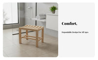 Curved Wooden Bath Stool Non-Slip Feet Shower Seat Waterproof for Sauna, Elderly