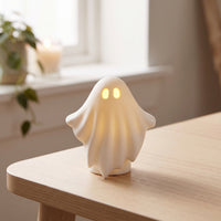 Ghost Ornament Halloween Ghost Figurine Resin Glowing for Tabletop, Mantel