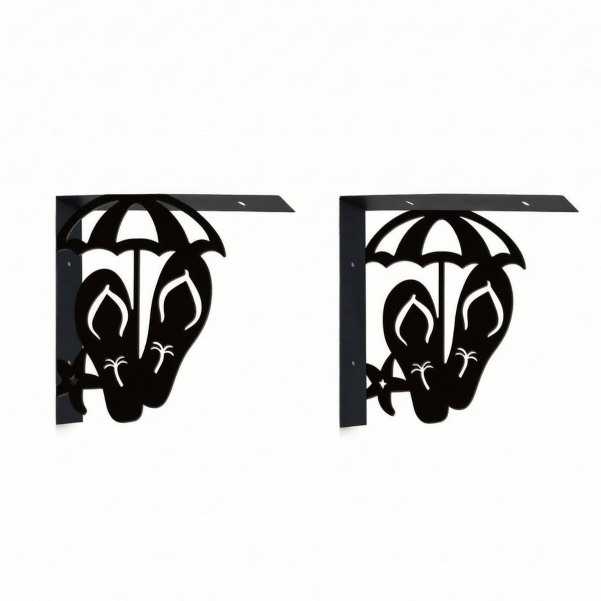 Decorative Wall-Mounted Shelf Brackets 90-Degree Metal Brackets with Cutout Design Heavy Duty Hardware Industrial for Entryway