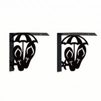 Decorative Wall-Mounted Shelf Brackets 90-Degree Metal Brackets with Cutout Design Heavy Duty Hardware Industrial for Entryway