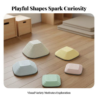 Long-Lasting Kids Balance Stepping Stones Indoor & Outdoor Use Balance Stepping Stones Colorful Children's Obstacle Course Blocks Lightweight for Preschoolers, Toddlers