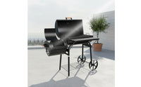 Outdoor Grill with Side Firebox High-Temp Offset Smoker Sturdy Barbecue Movable for Backyard Chefs