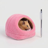 Hamster Sleeping Bag Cube Hanging House with Pad, Winter Hamster House and Warm Hamster Nest, Cozy Hamster Bed for Sugar Glider Pet Cage Use
