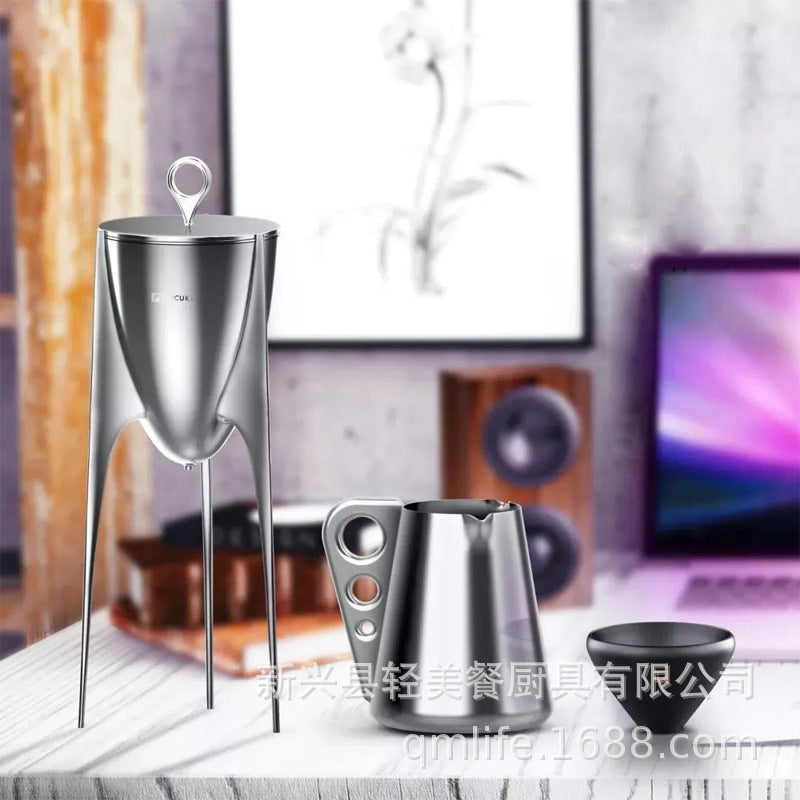 LUCUKU 304 Stainless Steel Coffee and Tea Pot Set with Siphon and Fair Cup