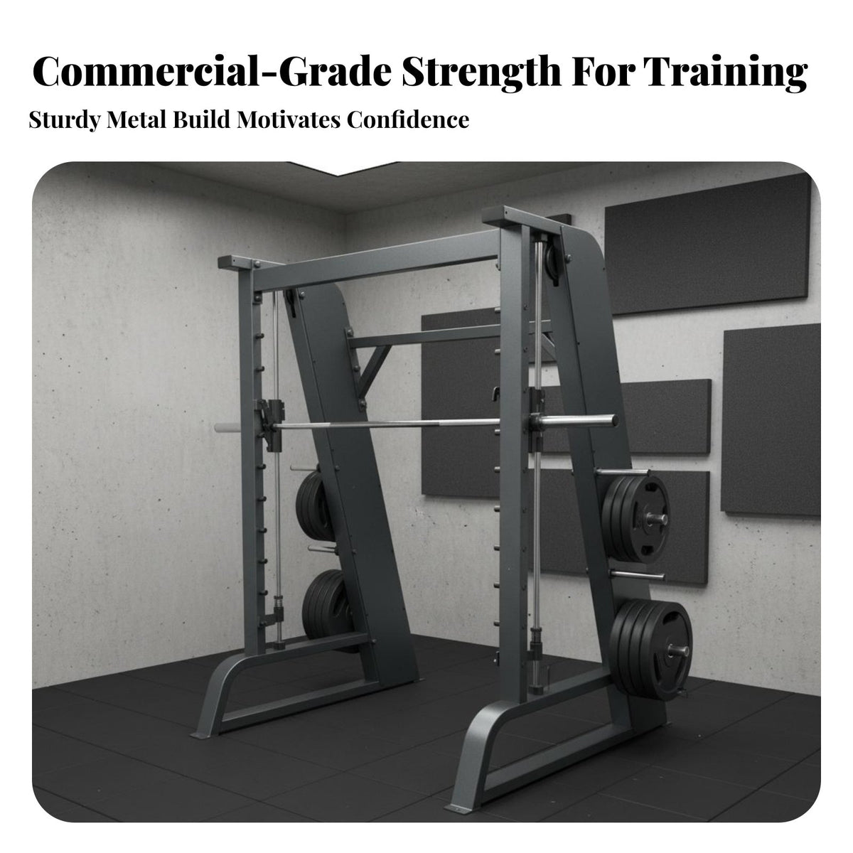 Guided Machine Commercial Grade Complete Guided Machine Heavy Duty Squat and Bench Press Rack for Bodybuilders, Beginners, Fitness Studio