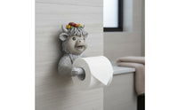 Drill-No-Drill Installation Highland Cow Toilet Paper Holder Decorative Cute Cow Paper Roll Dispenser Ideal Gift Funny Creature Tissue Holder Easy to Clean for Children, Powder Room, Cabin, Kitchen