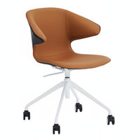 Minimalist and design Armless Shell Chair on casters Height Adjustable rotate Seat Ergonomic Design Office Furniture effortless Rolling Casters for Home Workers, Adults, Students, Study Room, Small areas, Bedroom
