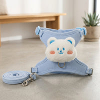 Cat Harness and Leash Walking Set, Adjustable Cat Leash with Vest Harness, Polyester Outdoor Cat Leash for Adjustable Kitten