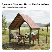 Rustic-Retreatlook Dining Enclosure Sun Protection Garden Gazebo Weather-Resistant Outdoor Single-Unit for Residents, Cafe Owners, Courtyard, Backyard