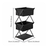 3 Tier Camping Rack Foldable Portable Storage Shelf Waterproof Textile Outdoor Gear for Campers, Picnic