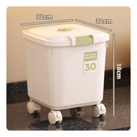 Moisture-Proof Rice Storage Bin Transparent Body Large Capacity Pet Food Bin Safe for Kitchen