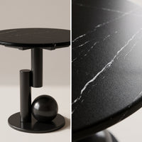 Round Side Table Modern Sofa Side Table Geometric Nightstand for Living Room, Bedroom