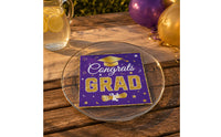 5 Pieces Lavender Gold Napkin Single-Use Graduation Party Napkin Hot Stamped