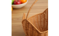 Multi-Use Feline-Shaped Wicker Basket Decorative Feline Face Hand Basket Handles Soft and Structured for Flower Arrangement, Gift Giving, Table Display