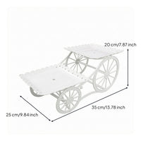 White Cycle Dessert Stand Metal-Style 2-Tier Dessert Stand Stable Tabletop Display Lightweight-Looking
