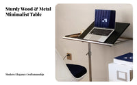 Multi-Purpose Adjustable C-Shaped Table Mobile Design Rolling C-Shaped Table Easy Assembly Small Desk for Remote Workers, Apartment Dwellers, Homeowners, Living Room, Bedroom, Home Office