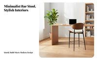 Comfortable Cushion Modern Bar Stool with Back Anti-Scratch Foot Pads Metal Frame High Stool Non-Slip Feet Upholstered Counter Height Chair Easy to Clean for Adults, Homeowners, Couples, Pub, Cafe, Restaurant, Dining Room