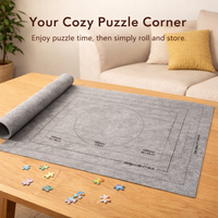 Roll Mat for Puzzles with Felt Material Surface up to 2000 Pieces, Large Puzzle Storage for Home and Travel, Polyester Construction